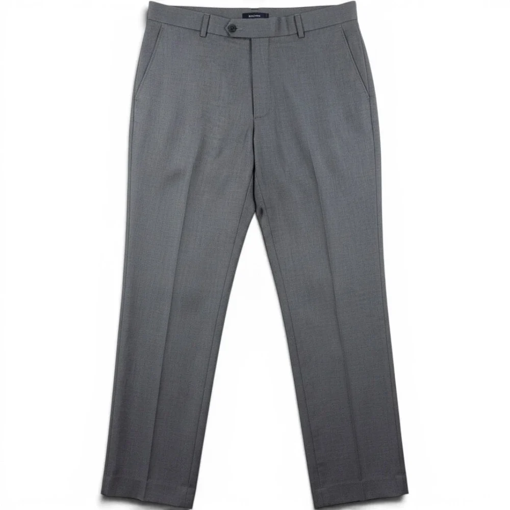 George Dress Pants Men 36x32 Gray Flat Front Slacks TOGM36341